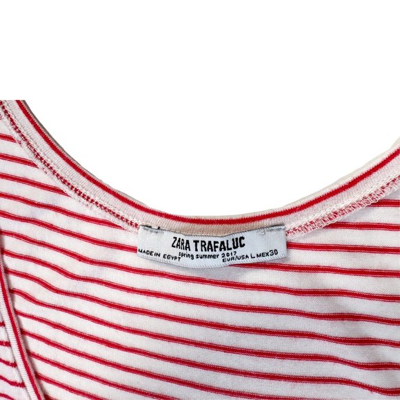 Zara Red & White Striped Tank Top (Size Large) - Picture 3 of 3